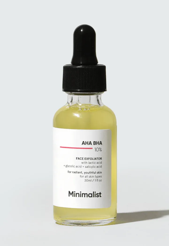 Minimalist AHA BHA 10% Face Exfoliator for Younger and Glowing Skin - 30ml - Image 1
