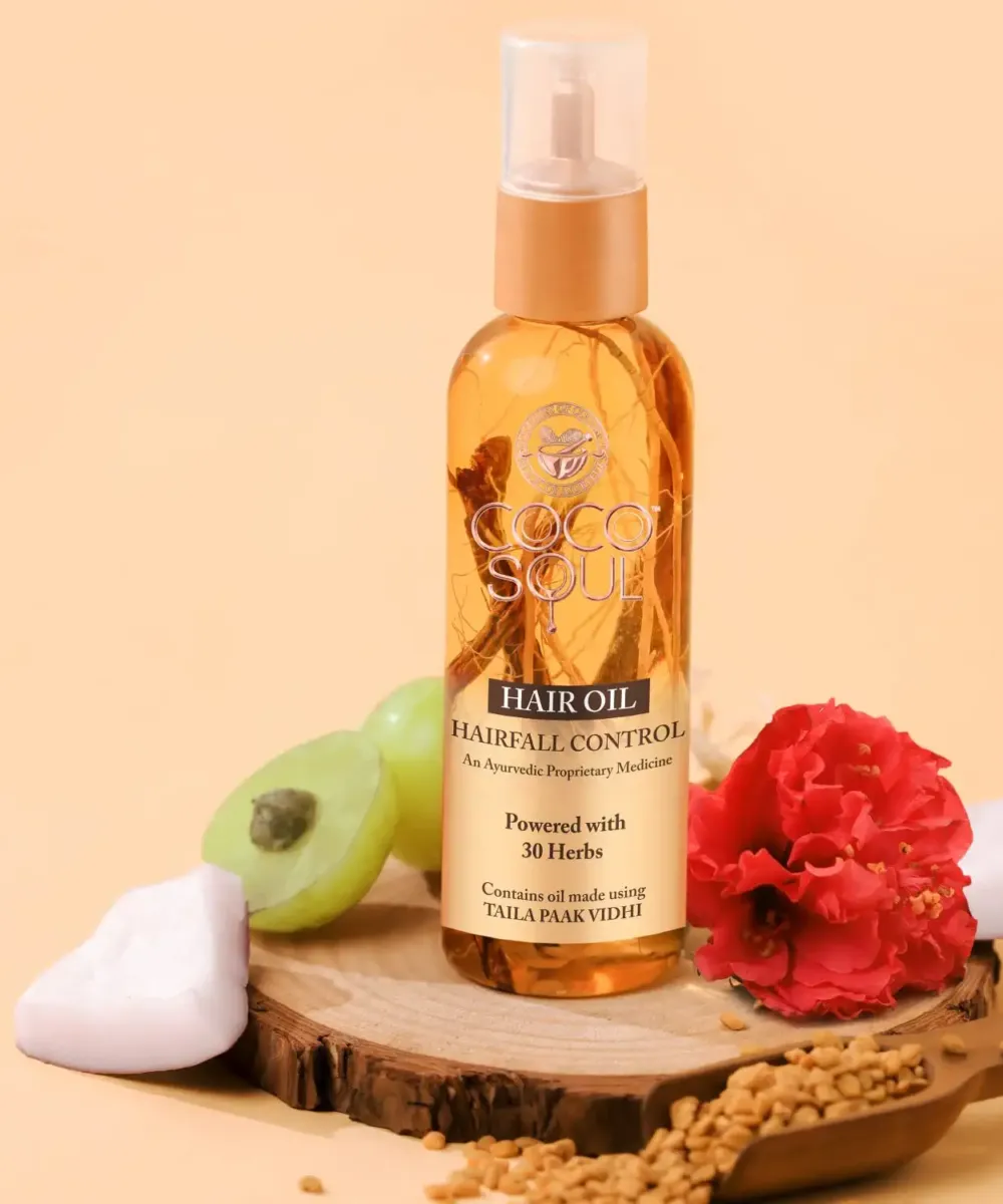 COCO SOUL – AYURVEDIC HAIR FALL CONTROL HAIR OIL WITH BHRINGRAJ -95ML - Image 1