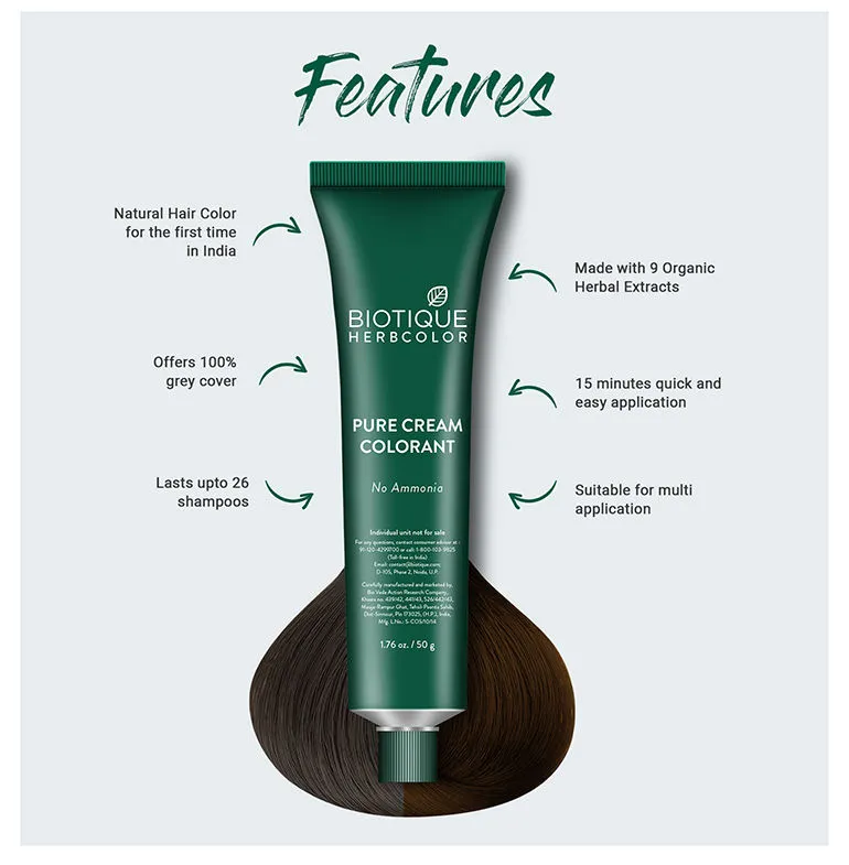 Biotique (Darkest Brown) Herbcolor Hair Color 3N (50gm+110ml) - Image 2