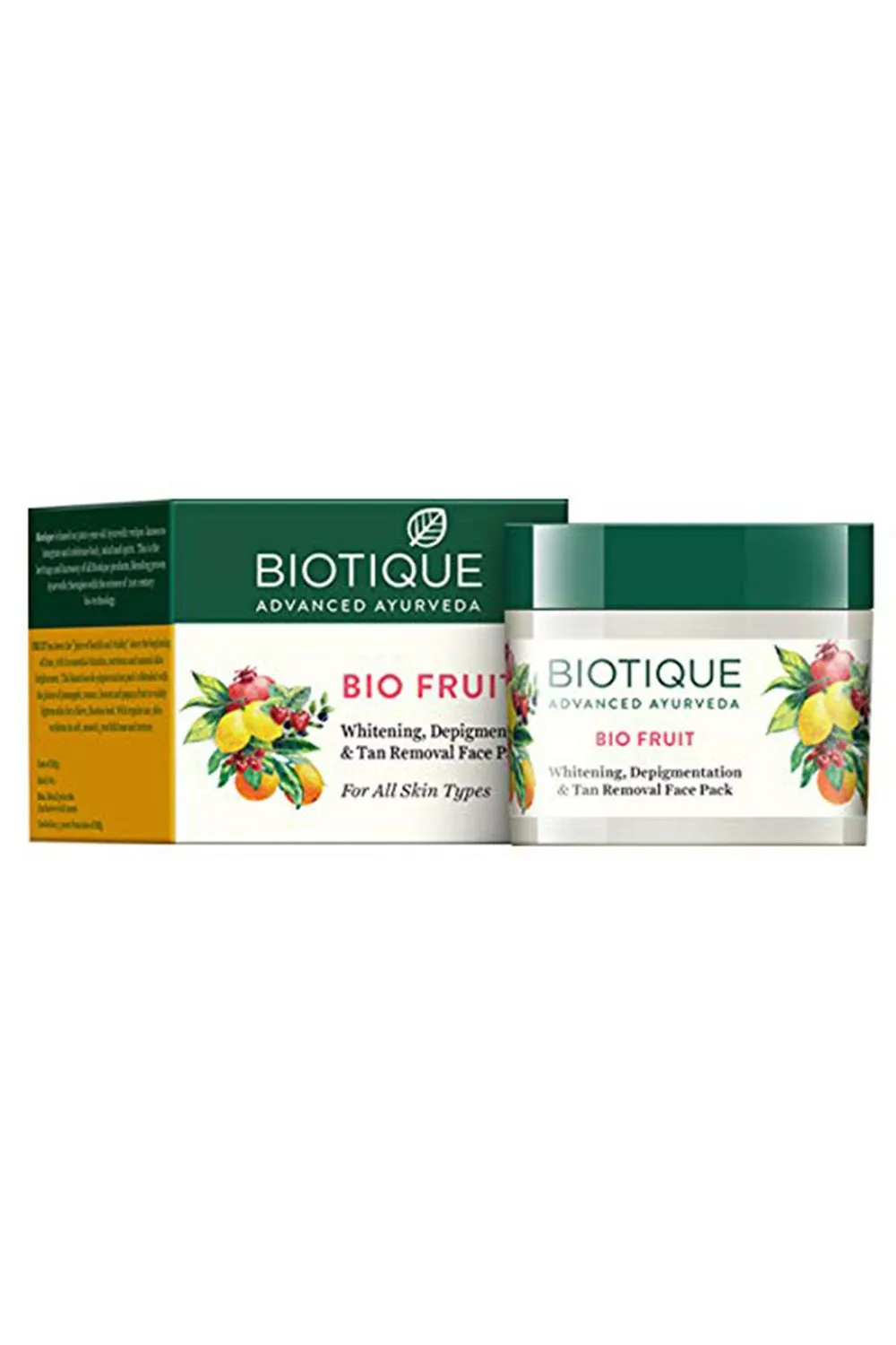 Biotique Bio Fruit Whitening And Depigmentation & Tan Removal Face Pack, 75g - Image 1