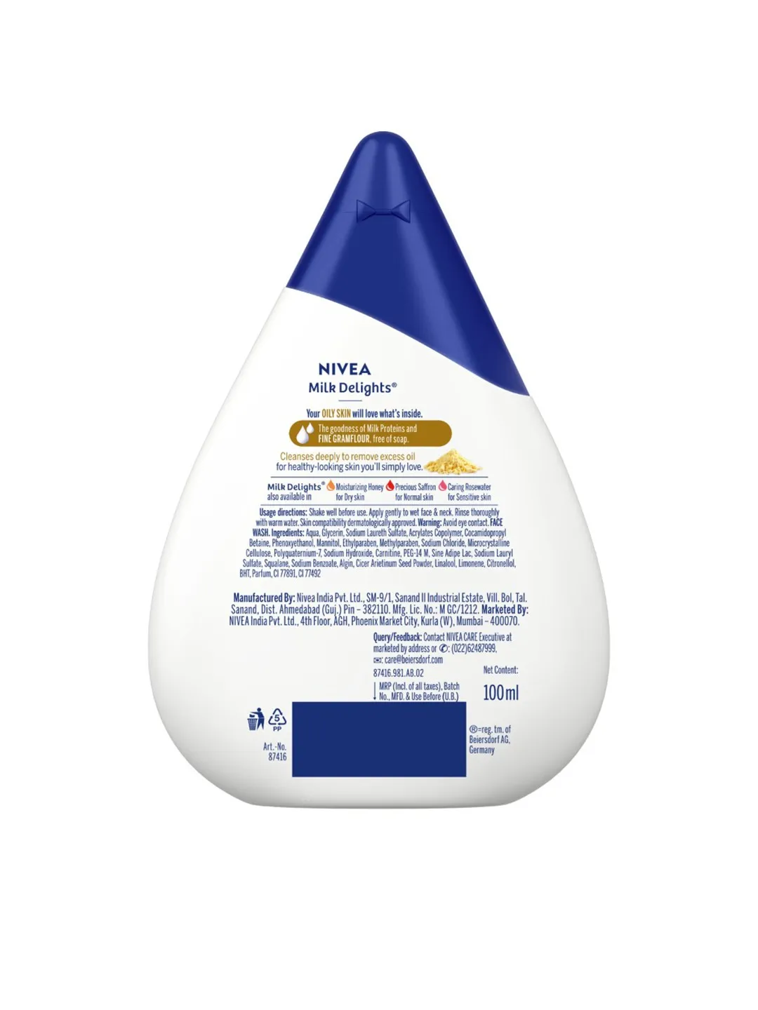 Nivea Milk Delights® Face Wash With Fine Gramflour 100ml - Image 2