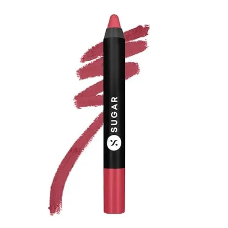 SUGAR Cosmetics Matte As Hell Crayon Lipstick with Sharpner