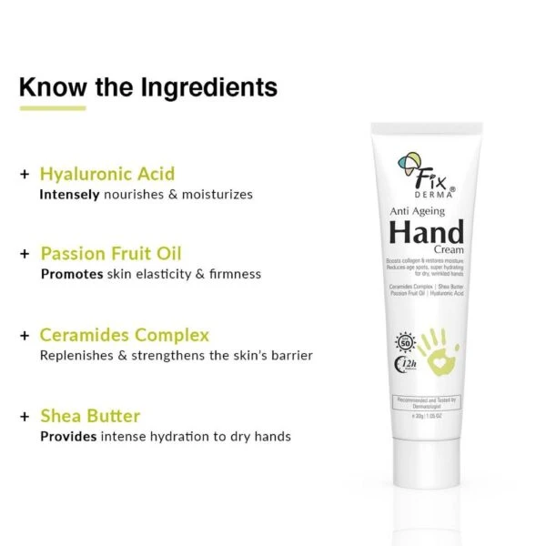 Fixderma Fixderma Anti Ageing Hand Cream With Ceramides and Hyaluronic Acid - 5
