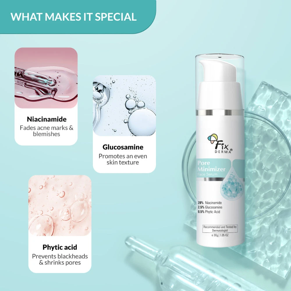 Fixderma Fixderma Pore Minimizer Face Serum With 20% Niacinamide For Deep Hydration & Skin Soothing - 3