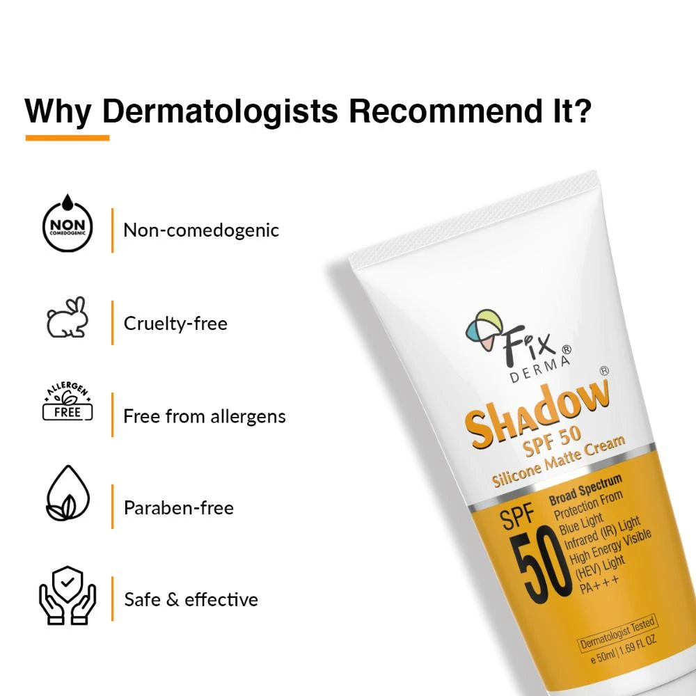fixderma-shadow-spf-50-sunscreen-silicone-matte-cream-for-oily-skin-acne-prone-nonwhitening-image-8 Fixderma Fixderma Shadow SPF 50 Sunscreen Silicone Matte Cream For Oily Skin Acne Prone NonWhitening - 8
