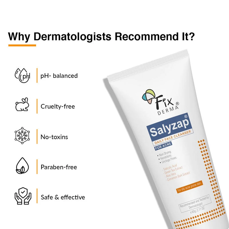 Fixderma Fixderma Salyzap 2% Salicylic Acid Face Wash for Oily Skin, Sulphate Free - 5