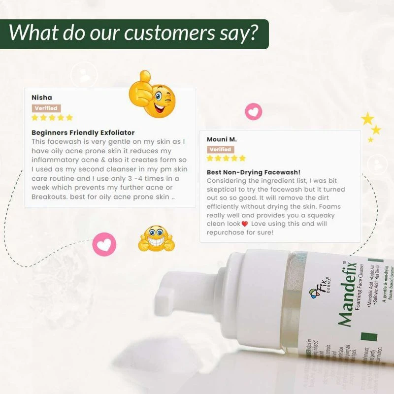 Fixderma Fixderma Mandefix Foaming Cleanser With 2% Salicylic Acid Nondrying Cleanser - 6