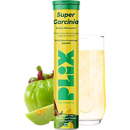 Plix Plix – Super Garcinia Bubbly Effervescent Daily Fizzy to Manage Appetite Pineapple Masala Flavour Tablets (15N) - 1