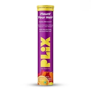Plix Plix – Flaunt Your Hair Bubbly Effervescent Daily Fizzy For Long Strong & Thicker Hair Orange Flavour Tablets (15N) - 1