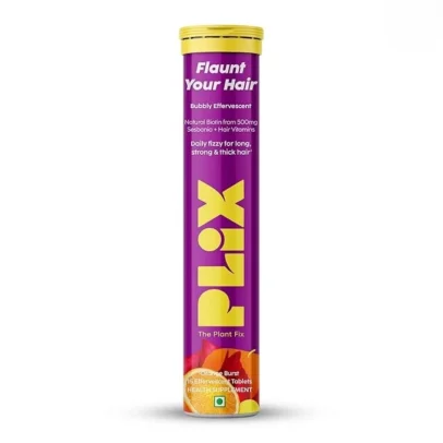Plix Plix – Flaunt Your Hair Bubbly Effervescent Daily Fizzy For Long Strong & Thicker Hair Orange Flavour Tablets (15N) - 1