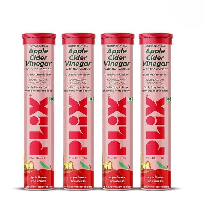 Plix Plix – Apple Cider Vinegar Daily Fizzy To Help Manage Metabolism (Pack Of 4 Tubes) - 1