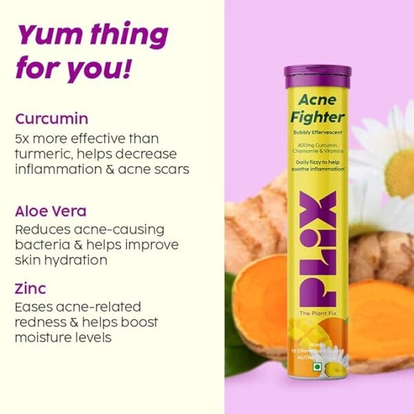 Plix Plix – Acne Fighter Bubbly Effervescent Daily Fizzy To Help Soothe Inflammation Flavour Tablets (15N) - 4