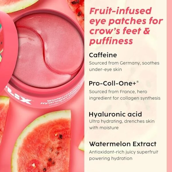 Plix Plix – Watermelon Hydrogel Depuff Under Eye Pacthes (60N) - 4
