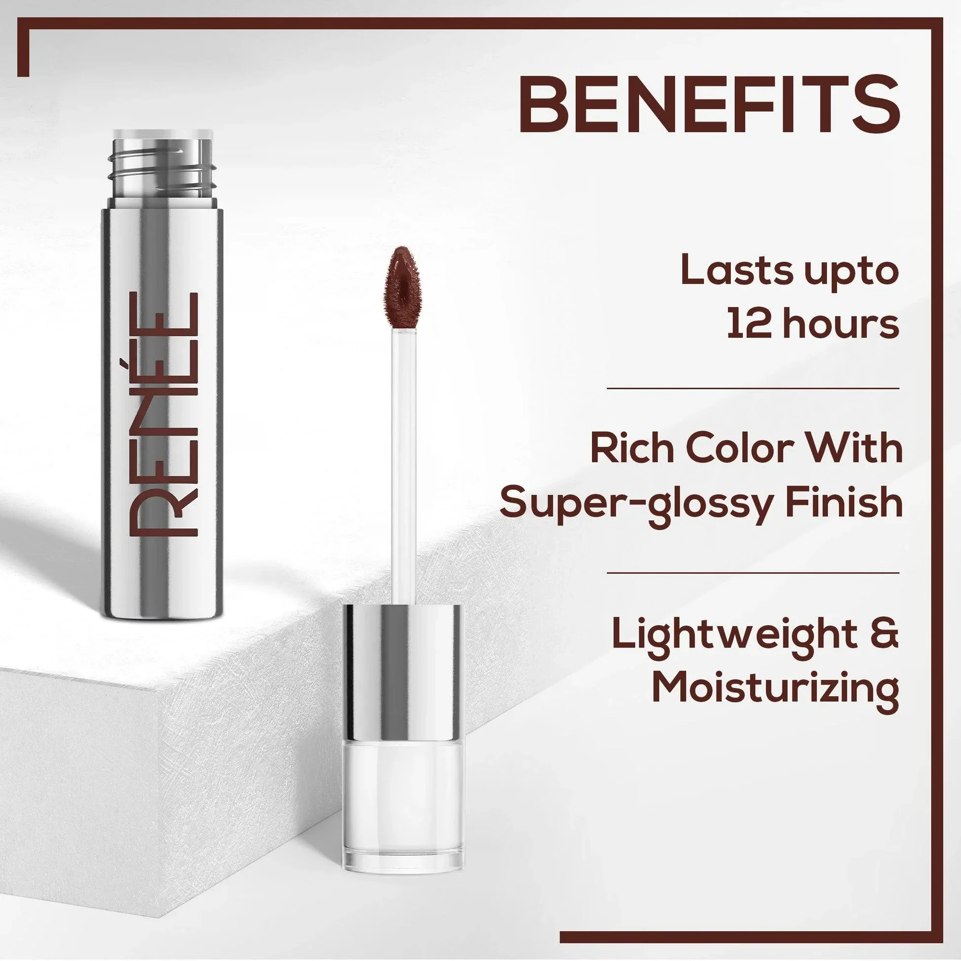 Renee RENEE Gloss Stay - Transfer Proof Glossy Liquid Lip Color - 3