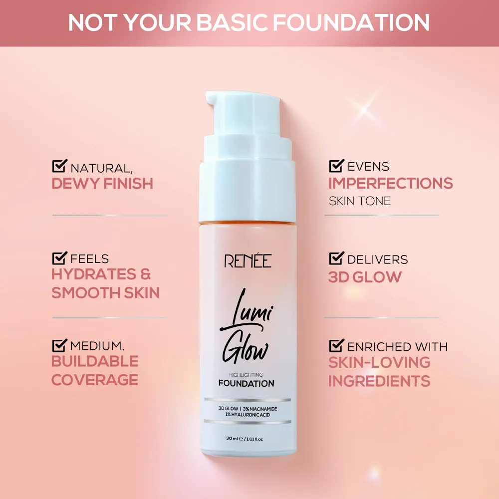 renee-lumi-glow-highlighting-liquid-foundation-image-4.webp Renee Cosmetics RENEE Lumi Glow Highlighting Liquid Foundation - 4