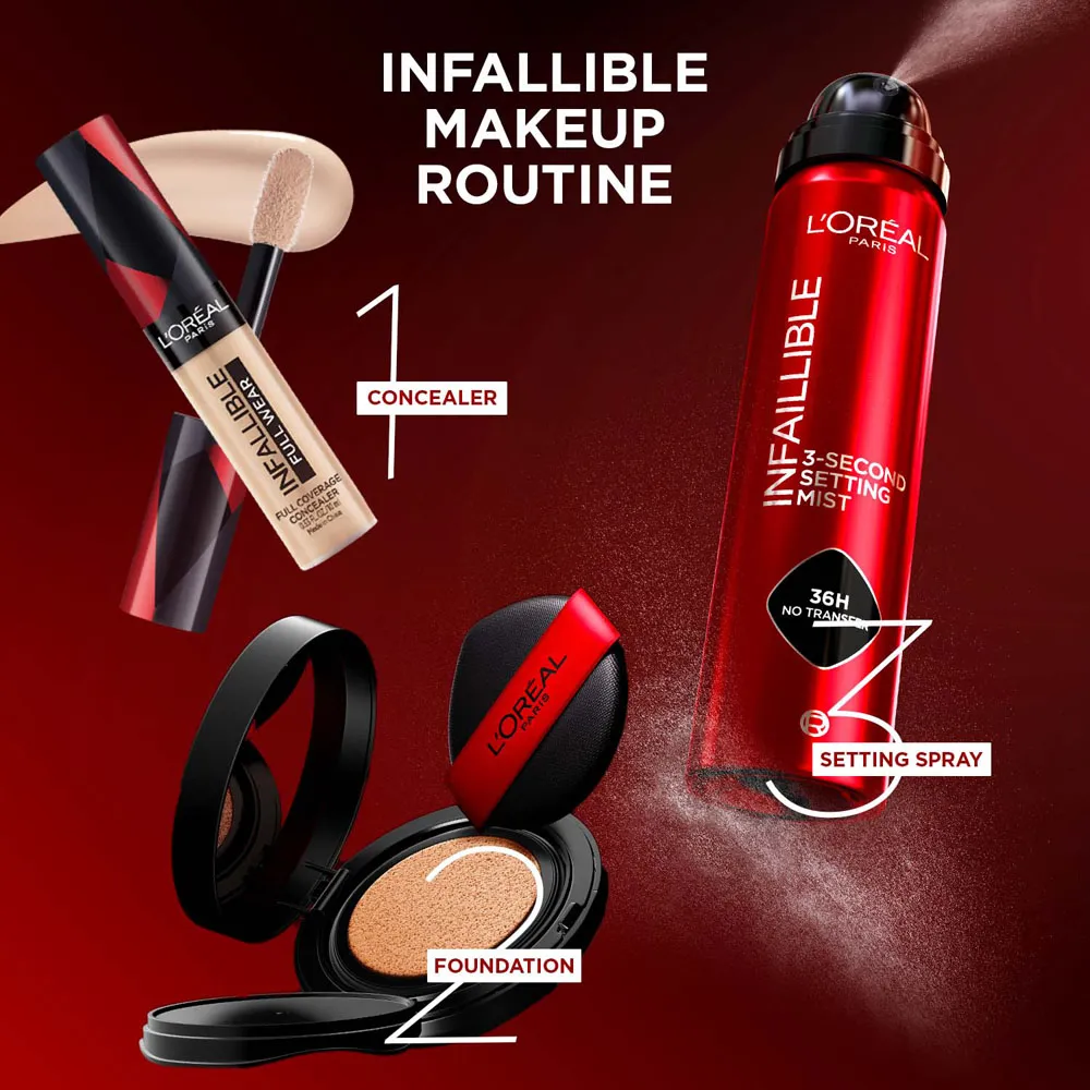 L'Oreal Paris L'Oreal Paris Infallible Cushion Foundation, 24H Flawless Coverage - 8