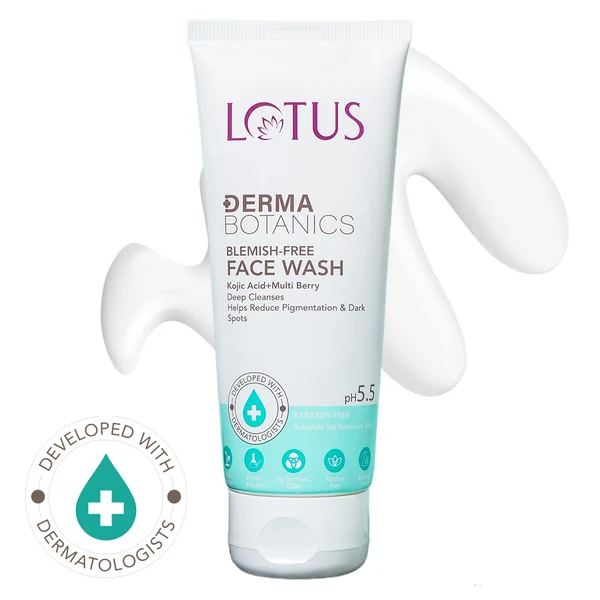 00369be0-334c-4521-ad35-0f90c3bb97fc.webp Lotus herbals Lotus DermaBotanics Kojic Acid + Multi Berry Blemish Free Facewash -100gm - 1