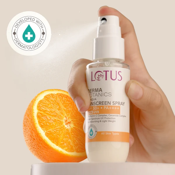 Lotus herbals Lotus Dermabotanics 3% Vitamin C Complex + Ceramide Complex UV Aqua Sunscreen Spray SPF 50 - 50ml - 2