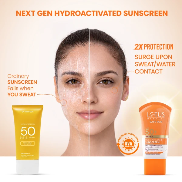 Lotus herbals Lotus Herbals Safe Sun HydroActivated Sunscreen SPF 50+ PA+++ 2X protection from sun and tan - 50ml - 3